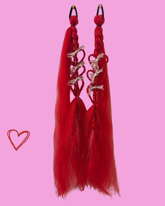 Festival Braids - Red Hearts